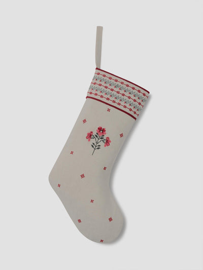 Oatmeal Cross Stitch Tapestry Linen Blend Stocking - alternate image
