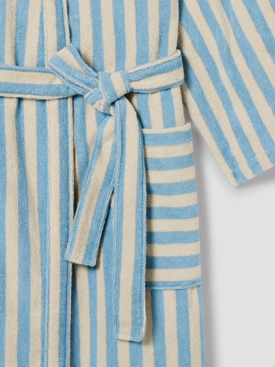Coastal Blue Pembroke Stripe Cotton Robe