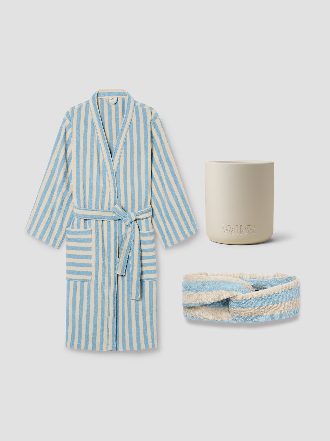 Coastal Blue Relaxation Robe Set | Piglet in Bed US