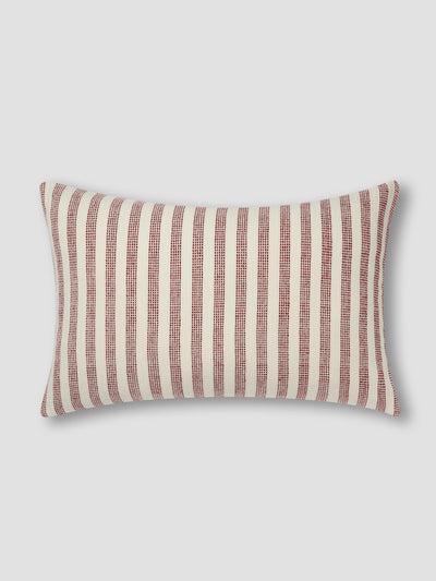 Rust Red Pembroke Stripe Wool Cushion Cover - alternate image