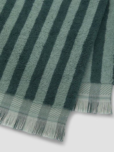 Pine Green Pembroke Stripe Cotton Towels