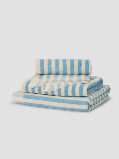 Coastal Blue Pembroke Stripe Towel Small Bundle - Piglet in Bed US