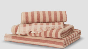 Sand Shell Pembroke Stripe Cotton Towels - Piglet in Bed US