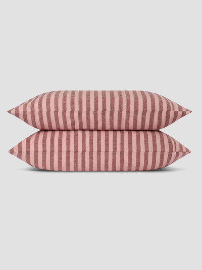 Rhubarb & Rose Pembroke Stripe Linen Blend Pillowcases (Pair)