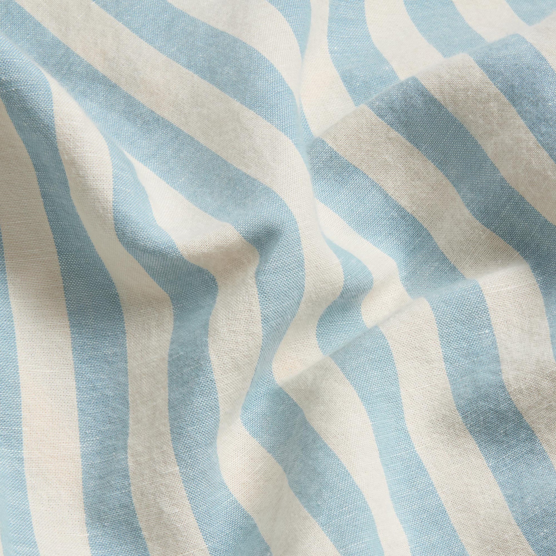 Coastal Blue Pembroke Stripe 100% Linen Pillowcases (Pair)