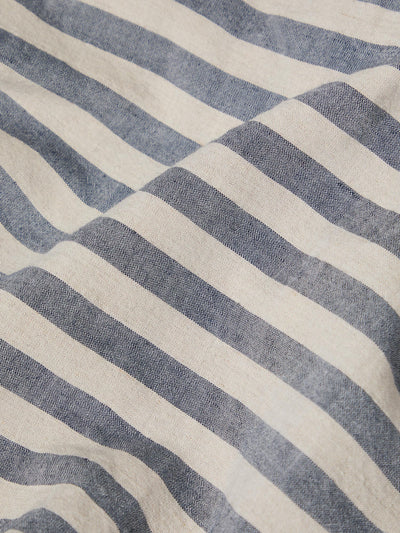 Atlantic Pembroke Stripe Linen Blend Flat Sheet - alternate image