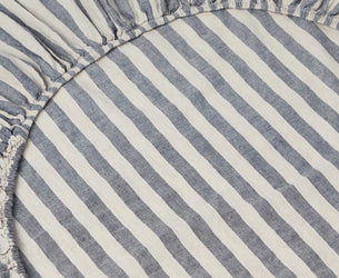 Atlantic Pembroke Stripe Linen Blend Fitted Sheet - Piglet in Bed US