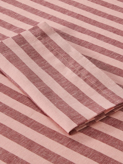 Rhubarb & Rose Pembroke Stripe Linen Blend Napkins Set of 4
