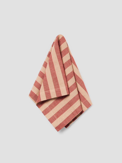 Sandstone Red Pembroke Stripe Linen Blend Napkins Set of 4 - alternate image