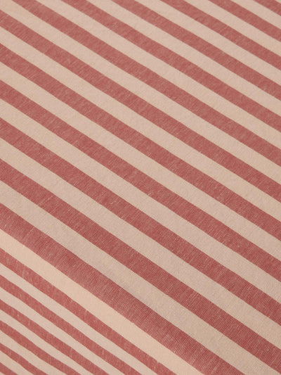 Sandstone Red Pembroke Stripe Linen Blend Tablecloth