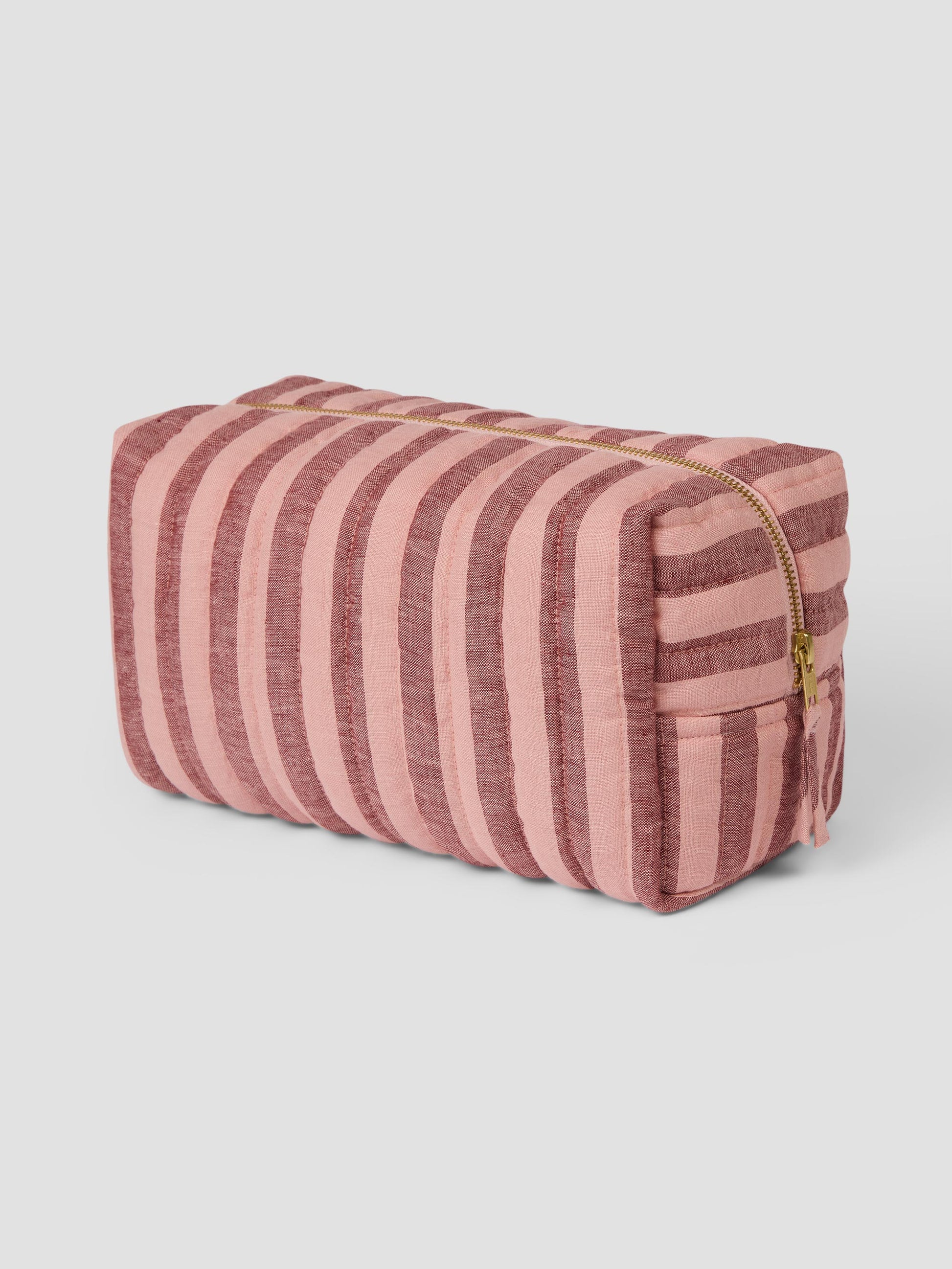 Rhubarb & Rose Pembroke Stripe Linen Blend Wash Bag