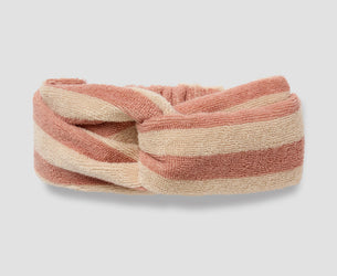 Sand Shell Pembroke Stripe Cotton Headband - Piglet in Bed US