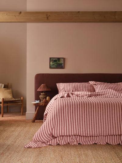 Rhubarb & Rose Pembroke Stripe Linen Blend Duvet Cover