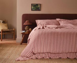 Rhubarb & Rose Pembroke Stripe Linen Blend Duvet Cover
