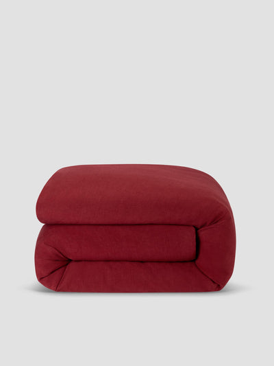 Rhubarb Linen Blend Duvet Cover