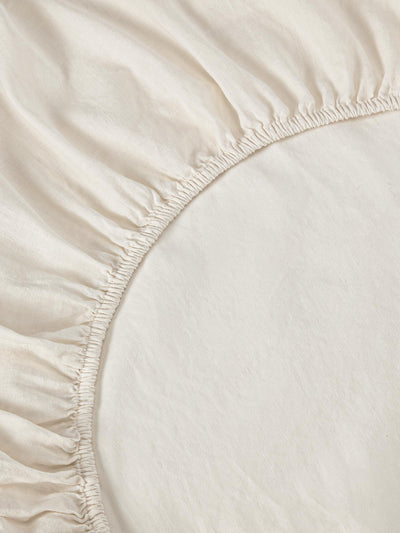 Pearl Linen Blend Fitted Sheet - alternate image