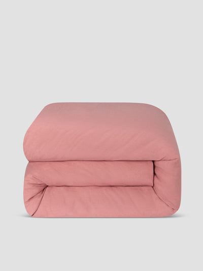 Dusty Pink Linen Blend Duvet Cover