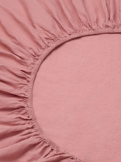 Dusty Pink Linen Blend Fitted Sheet - alternate image