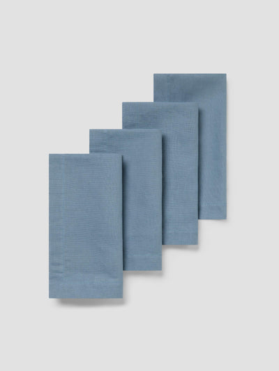 Dusk Blue Linen Blend Napkins Set of 4