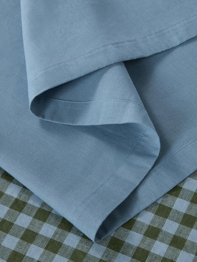 Dusk Blue Linen Blend Table Runner
