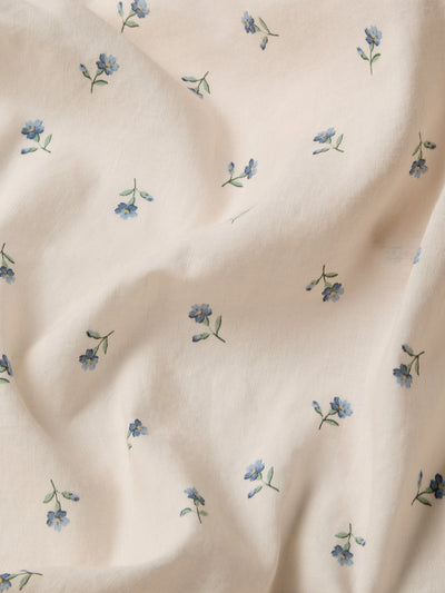 Dusk Blue Posy Bud Linen Blend Pillowcases (Pair) - alternate image