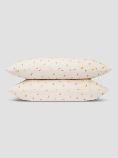 Honey Posy Bud Linen Blend Pillowcases (Pair)