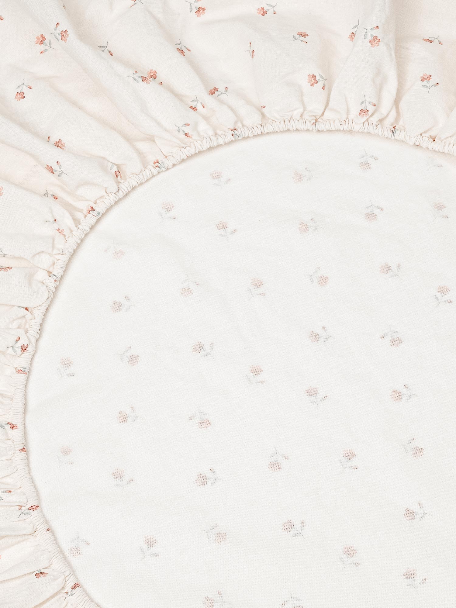 Pearl Posy Bud Linen Blend Fitted Sheet - Piglet in Bed US