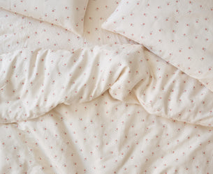 Pearl Posy Bud Linen Blend Duvet Cover