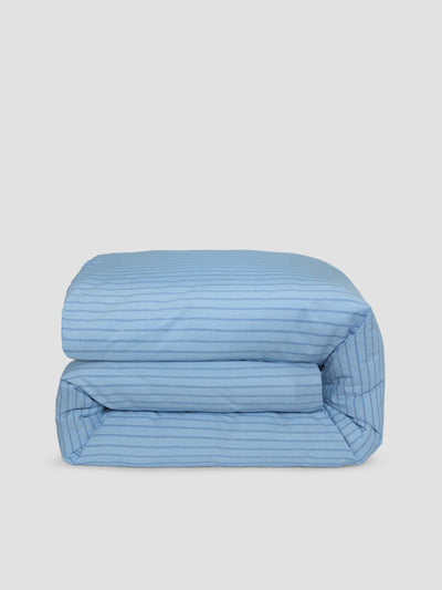 Pale Blue Favorite Shirt Stripe Cotton Duvet Cover