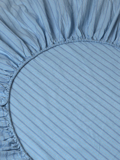 Pale Blue Favorite Shirt Stripe Cotton Fitted Sheet