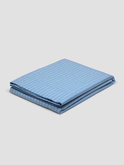 Pale Blue Favorite Shirt Stripe Cotton Flat Sheet