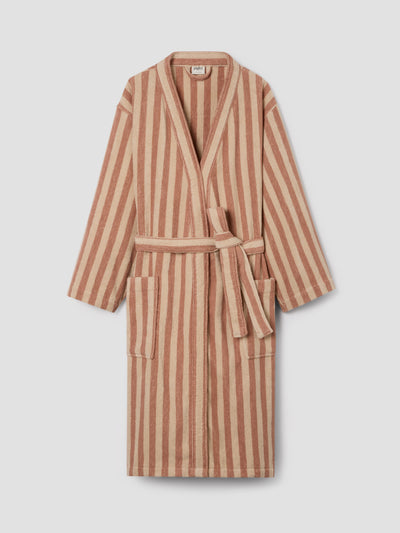Sand Shell Pembroke Stripe Cotton Robe