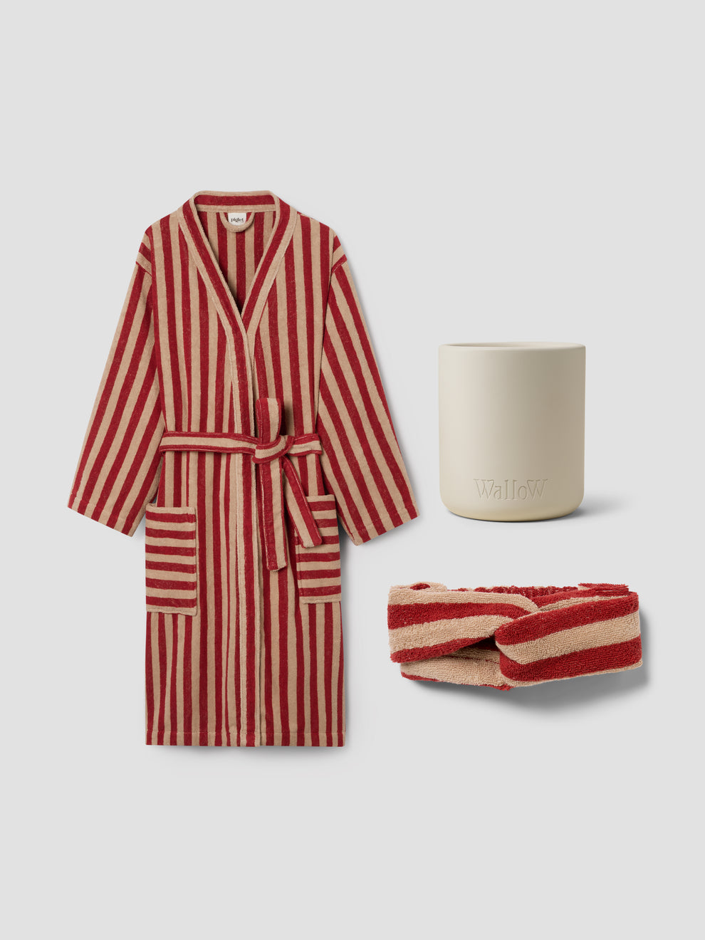 Sandstone Red Relaxation Robe Set | Piglet in Bed US