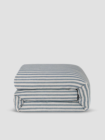 Atlantic Pembroke Stripe Linen Blend Duvet Cover