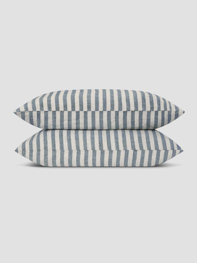 Atlantic Pembroke Stripe Linen Blend Pillowcase (Pair) - alternate image