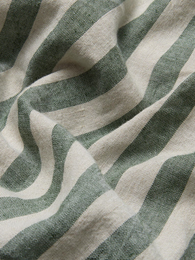 Fern Green Pembroke Stripe Linen Blend Pillowcase (Pair)