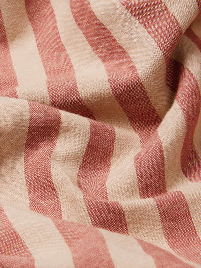Sandstone Red Pembroke Stripe Linen Blend Pillowcase (Pair)
