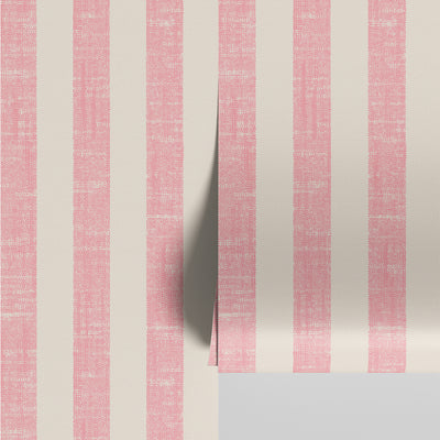 Pink Bloom Pembroke Stripe Wallpaper - alternate image