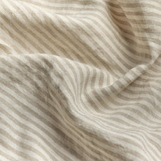 Oatmeal Stripe 100% Linen Pillowcases (Pair) - Piglet in Bed US