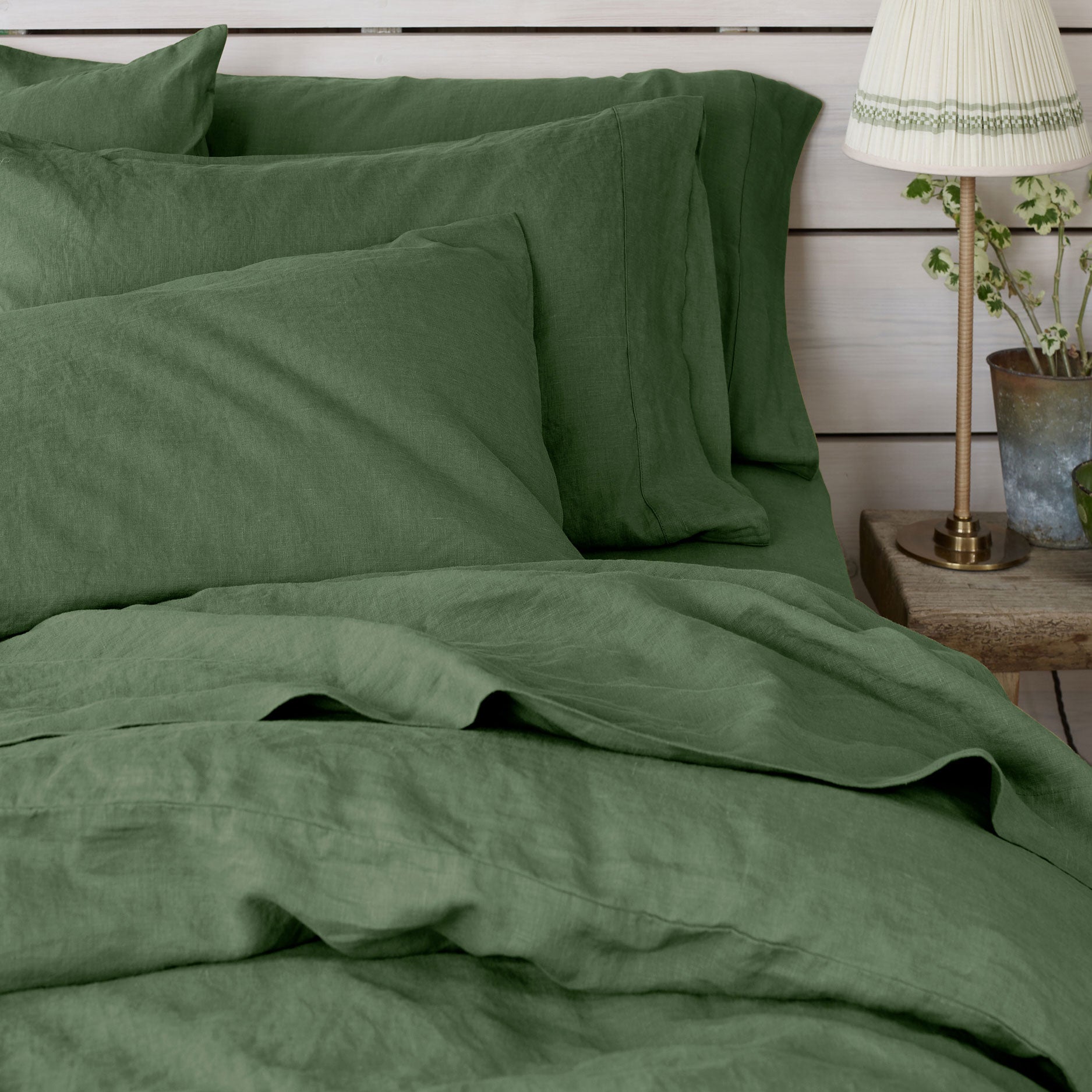 Elm Green Linen Blend Pillowcase (Pair)