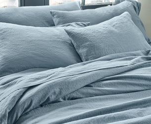 Dusk Blue Linen Blend Pillowcase (Pair) - Piglet in Bed US