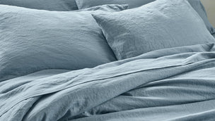 Dusk Blue Linen Blend Pillowcase (Pair) - Piglet in Bed US