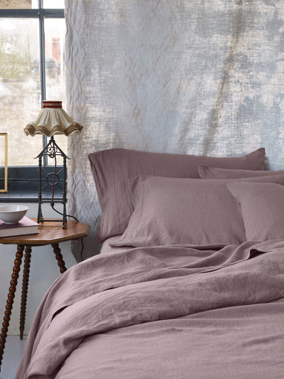 Elderberry 100% Linen Duvet Cover - alternate image
