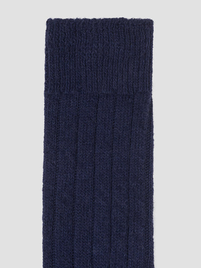 Navy Alpaca Socks - alternate image