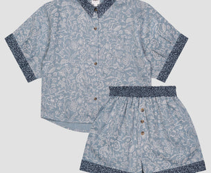 River Wandle Middlemore Linen Women’s Pajama Shorts Set