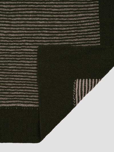 Cedar Green Striped Knitted Throw