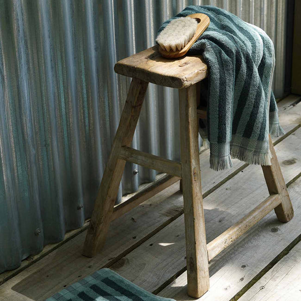 Pine Green Stripe Cotton Hand Towel