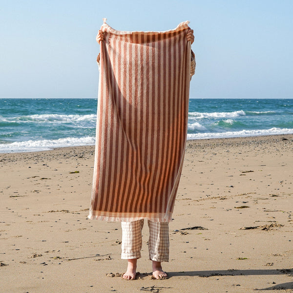 Sand Shell Pembroke Stripe Cotton Towels