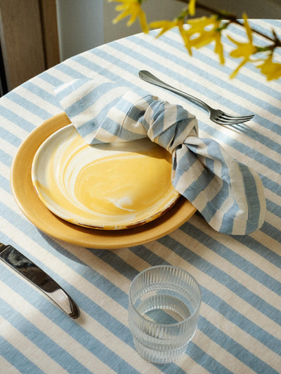 Coastal Blue Pembroke Stripe Linen Blend Napkin Set of 4 - alternate image