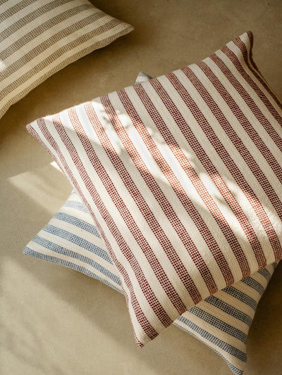 Rust Red Pembroke Stripe Wool Cushion Cover